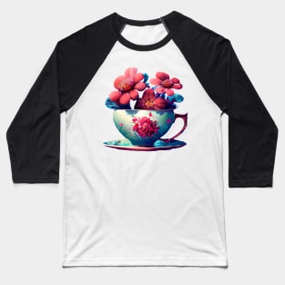 Teacup full of flowers Baseball T-Shirt